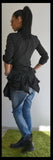 Woman shirt /Black Extravagant Shirt/Black shirt/Long sleeves shirt /Unique black shirt /Asymmetric shirt