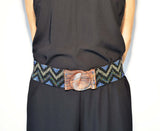 Woven Elastic Belt Beaded Belt Women's Belt Wooden Buckle Belt Elastic Belt Handmade Beaded Belt Gift For Her Cintura Elastica