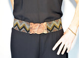 Adjustable Belt Elastic Belt Beaded Belt Women's Belt Wooden Buckle Belt Elastic Belt Handmade Beaded Belt Gift For Her Cintura Elastica