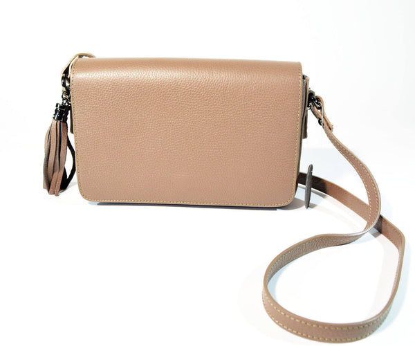 Leather Cross Body Bag Womens Leather TaupeShoulder Bag Cross Body Purse Clutch Bag Black Italian Leather Bag Mother's Gift Borsa di Pelle