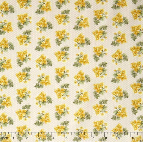 Bandana Florals - Ashley Yellow Yardage by Dover Hill for Benartex - Sold by Half Yard