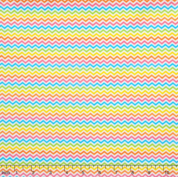 Calypso Goldfish - Chevron White Yardage by Paintbrush Studio for Paintbrush Studio - Half Yard Fabric