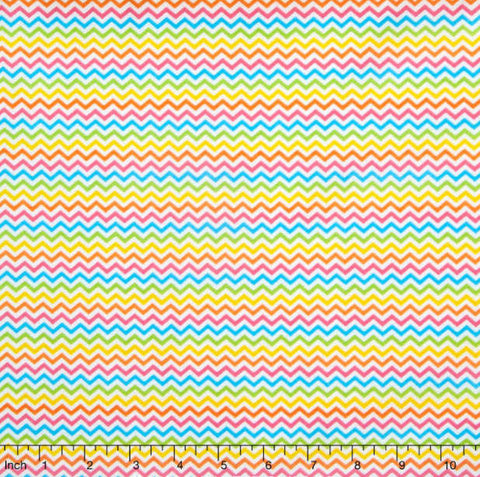 Calypso Goldfish - Chevron White Yardage by Paintbrush Studio for Paintbrush Studio - Half Yard Fabric