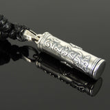 Men's Women Adjustable Necklace 925 Stamp Sterling Silver Cross with Garnet Protection Pendant with Wax Rope DiyNotion NK183