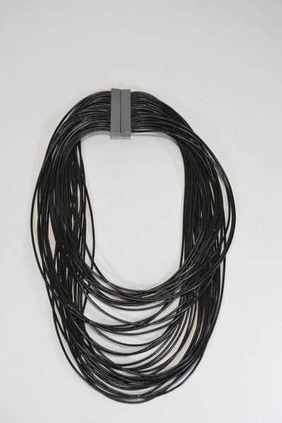 Multi Strand Necklace Statement Necklace Women's Tiered Necklace Black Layered Necklace Boho Jewelry 36 Strand Magnetic Clasp  Gift for Her