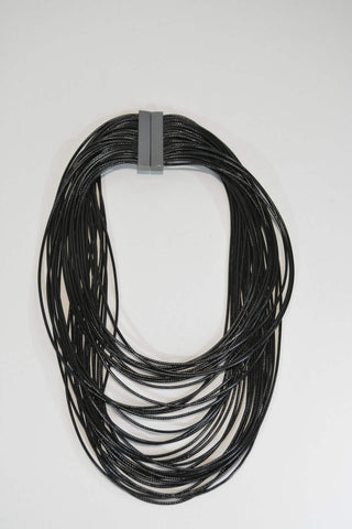 Multi Strand Necklace Statement Necklace Women's Tiered Necklace Black Layered Necklace Boho Jewelry 36 Strand Magnetic Clasp  Gift for Her