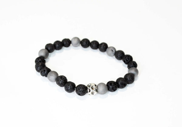 Mens Bracelet Black Lava Beads Bracelet Bracelet for Mens Gift for Him Gift for Son Gift for Daddy Gift for Father's Day Bracciale da Uomo