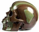 RIBBON JASPER 5.2" Carved Crystal Skull , Realistic, Crystal Healing