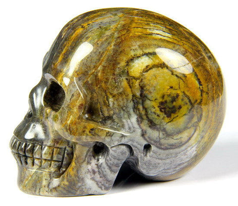 COLORFUL THREADS JASPER 2.1" Carved Crystal Skull - Realistic - Crystal Healing
