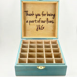 Your name + Apothecary! Essential Oil Storage Box 25 Slot 15ml - Pine - Choose Finish and Custom Laser Engravings - Fit dōTERRA Young Living