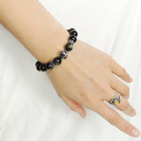 Men's Women Golden Obsidian Bracelet 925 Sterling Silver Cross Bead & Spacers DiyNotion BR1091