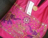 Pink Purse, Hand Embroidery Bag, Boho Shoulder Bag, Ethnic Bags, Short Handle Bags, Shoulder bag, Boho Bag, christmas gift, Hippie Bag