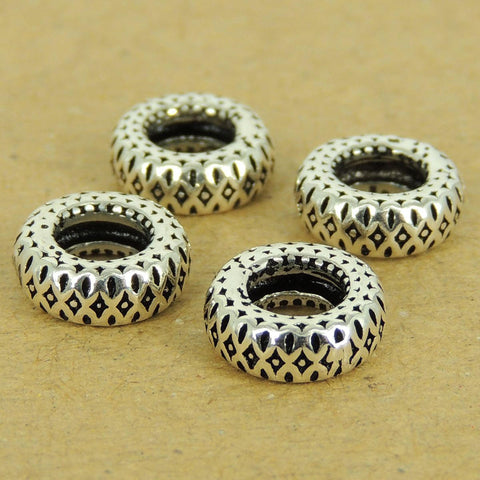 4 Pcs 925 Sterling Silver Spacers Vintage DIY Jewelry Making WSP535X4 Wholesale: See Discount Coupons in Item Details