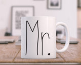 Mr. and Mrs. Mugs, Couples Mugs, Wedding Mug, Husband and Wife Mugs, Engagement Announcement, Wedding Photo Prop, Wedding Coffee Mugs