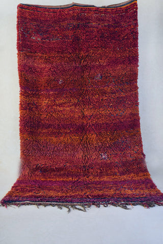 BENI MGUILD. 11''5"x6'5" Vintage Moroccan Rug. Wool Beni MGUILD Carpet. Modern Design.