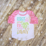 Forget the Eggs I&#39;m Hunting Carats Easter Custom Ruffle Raglan Personalized Shirt Girl Baby Toddler Shirt