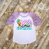 Carrots are Gross Give Me Chocolate Easter Custom Ruffle Raglan Personalized Shirt Girl Baby Toddler Shirt