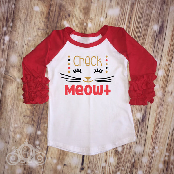 Check Meowt Custom Ruffle Raglan Personalized Shirt Girl Baby Toddler Shirt