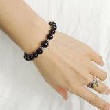 Men's Women Smoky Quartz Brown Blue Tiger Eye Bracelet 925 Sterling Silver Spacers DiyNotion BR1046