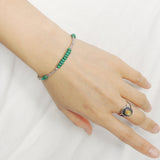 Men's Women African Green Turuqoise Bracelet 925 Sterling Silver Handmade Beads DiyNotion BR861