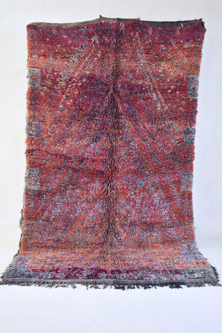 BENI MGUILD. 10'11"x6'6" Vintage Moroccan Rug. Wool Beni MGUILD Carpet. Modern Design.