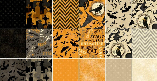 SALE Come Sit a Spell 10 Karat Crystals/Layer Cake by Stephanie Marrott for Wilmington Prints - 42, 10" Precut Fabric Squares