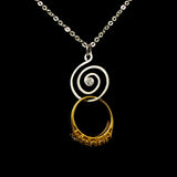 Sterling Silver Spiral Ring Holder Necklace Pendant