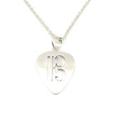Silver Guitar Pick Alto Clef Necklace Pendant
