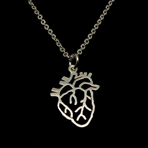 925 Silver Anatomy Heart Necklace
