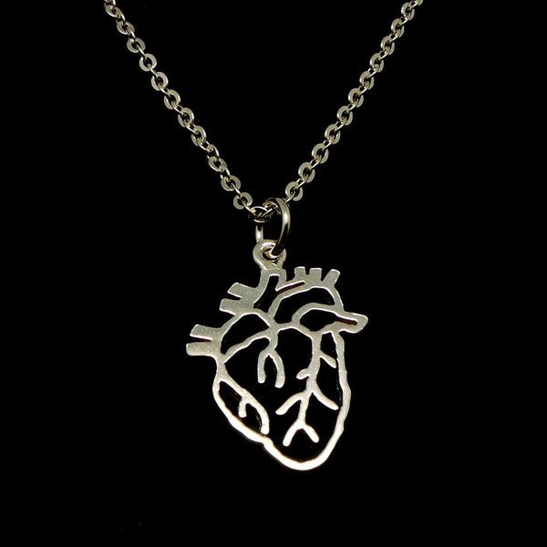 925 Silver Anatomy Heart Necklace