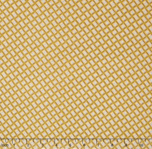 SALE Hadley - Dot In Square Sunflower Yardage by Denyse Schmidt for Free Spirit Fabrics - Sold by Half Yard