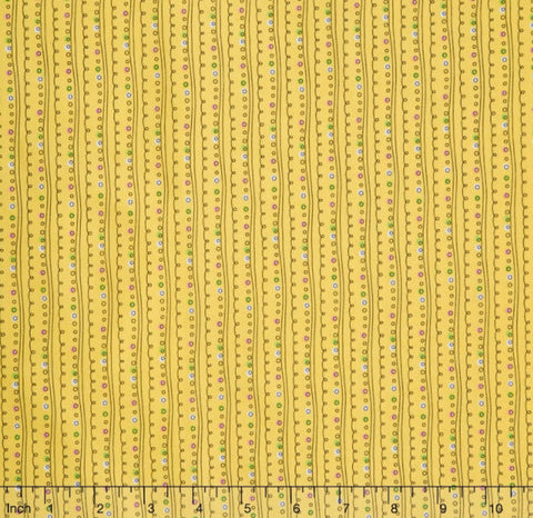 Spring Showers - Stripe Yellow Yardage by Another Point of View for Windham Fabrics - Sold by Half Yard