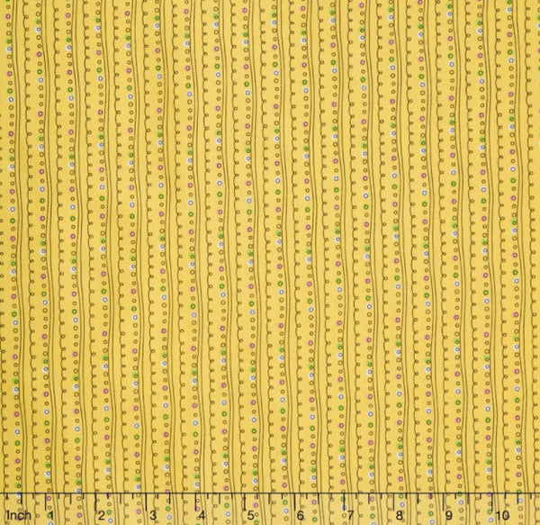 Spring Showers - Stripe Yellow Yardage by Another Point of View for Windham Fabrics - Sold by Half Yard