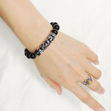 Men's Women Natural Golden Obsidian Bracelet 925 Stamp Sterling Silver Charm DiyNotion BR1098