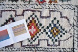 AzilaL. Vintage Moroccan Rug. Wool Boucherouite Carpet. Modern Design.