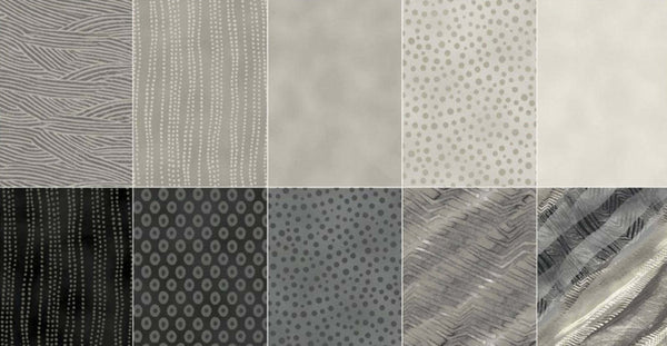 SALE Artisan Spirit - Good Vibrations Evening Shadow Charm Pack by Deborah Edwards for Northcott- 42, 5"  Precut Fabric Squares