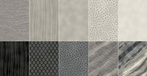 SALE Artisan Spirit - Good Vibrations Evening Shadow Charm Pack by Deborah Edwards for Northcott- 42, 5"  Precut Fabric Squares