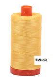 Aurifil Italian Thread 50wt 100% Cotton Mako Thread - Large Spool - 1422 Yards - Pale Yellow #1135 - For Piecing & Applique.