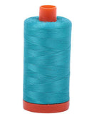 Aurifil Italian Thread 50wt, 100% Cotton Mako Thread - Large Spool - 1422 Yards - Turquoise # 2810 - For Piecing & Applique.