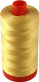 Aurifil Italian Thread 50wt, 100% Cotton Mako Thread - Large Spool - 1422 Yards - Medium Butter #2130 - For Piecing & Applique.