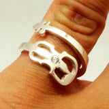 Sterling Silver Guitar Ring