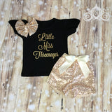 Little Miss Threenager Ruffle Raglan Tee Set Personalized Ruffle Raglan Shirt Girl Birthday Gift Toddler Shirt