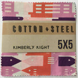 Cotton + Steel Penny Arcade Charm Pack by Kimberly Kight for RJR Fabrics - 42, 5 inches of Precut Fabric Squares