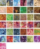 SUPER DEAL Basically Batik Charm Pack by Benartex Studio - 40, 5 inches X 5 inches Precut Fabric Squares