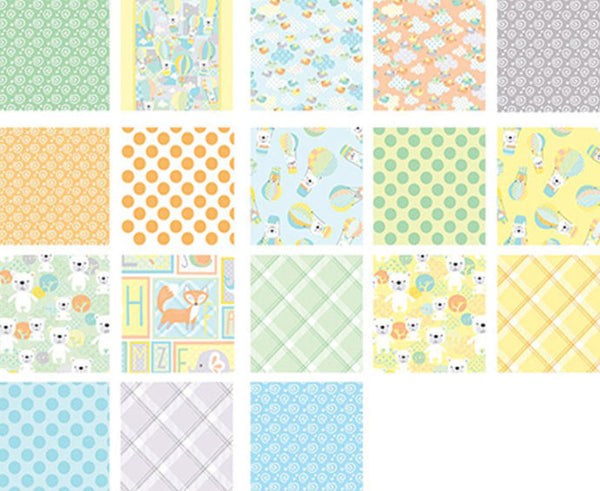 SALE Breezy Baby 10" Squares/Layer Cake by Benartex - 42, 10 inches X 10 inches Precut Fabric Squares