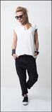 Loose Casual pants /Black Drop Crotch pants /Harem Pants/Extravagant Cotton Black Pants/Maxi pants /Wide leg pants