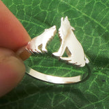 Silver Mother and Child Wolf Ring