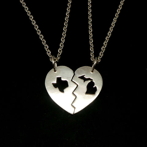 Silver Texas Michigan Necklace