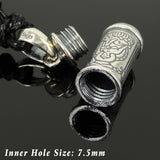 Men's Women Adjustable Necklace 925 Sterling Silver Buddha Protection Prayer Pendant with Wax Rope DiyNotion NK185