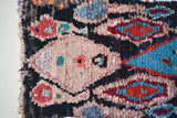 BOUCHEROUITE . Vintage Moroccan Rug. Wool Boucherouite Carpet. Modern Design.
